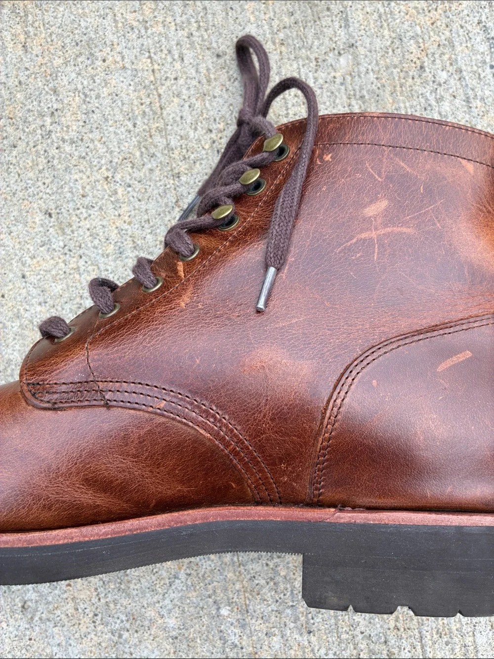 J. Crew Men's F 4446 Kenton Leather Cap toe boots